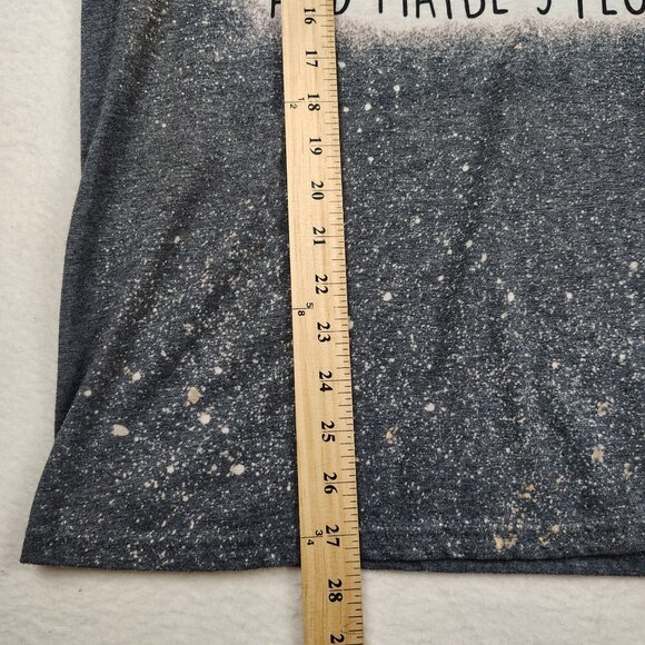 Crime Show Graphic Tee Shirt Womens sz Medium Skull Bleached Halloween - Picture 5 of 7